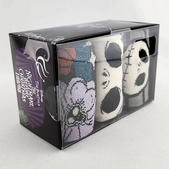 The Nightmare Before Christmas Jack Skellington Men 3 Pair  Crew Sock Size 10-13 - Picture 3 of 9